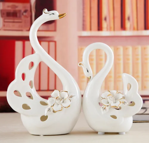 

NEW Chinese wind couple swan pair of ceramic home furnishings AAAAAAAA Free shipping