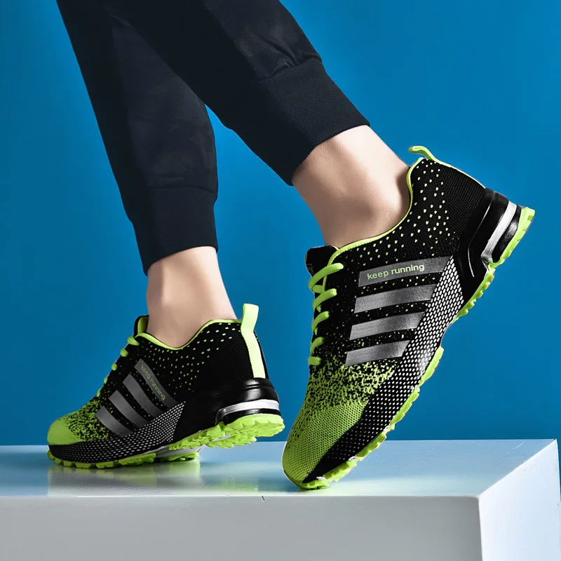 ZHENZU 2018 Hot Sale Black White Running Shoes for Men Mesh Air Sport Shoes Man Outdoor Training Sneakers Breathable Lace-Up 