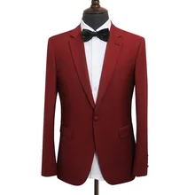 Новое поступление мужской костюм умный Повседневный весенне-осенний костюм для свадебного платья Красный легкий тонкий размер кнопки s m L-3XL