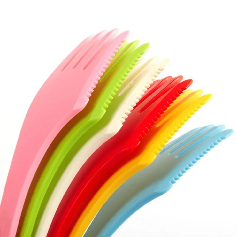 6Pcs 3 In 1 Spoon Fork Knife Combo Utensils Flatware 6 Color Heat Resistant Outdoor Camping Home Hiking Picnic Lunch Tableware (16)