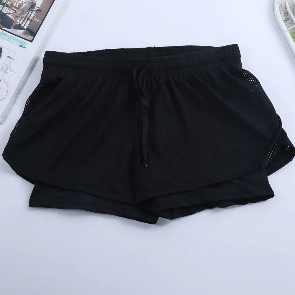 Newly Women Sport Fitness Yoga Shorts 2 In 1 Quick Dry Athletic Running ...