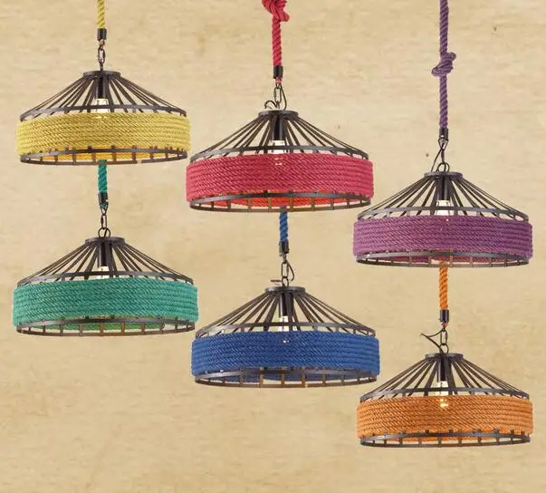 

pendant lamp personality balcony Retro industry cafe bar iron pendant lights vintage clothing store linen ZH GY218