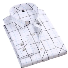 Новинка, мужские повседневные рубашки в клетку хорошего качества с длинным рукавом, модные мягкие рубашки с квадратным воротником, деловые мужские топы для отдыха