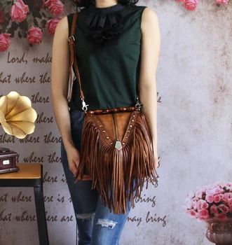 

Retro cowhide lady bag, fringe lady bag, single shoulder lady bag, New Genuine Leather 2019