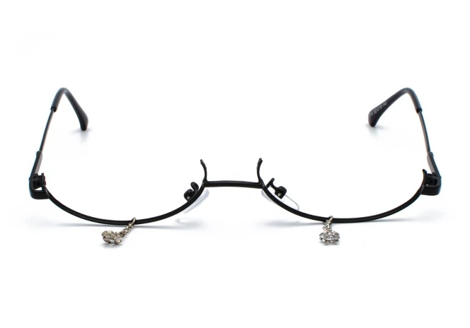 Без линз, оправа для очков, металлическая полуоправа, женские оптические модные очки для компьютера, 48023 - Цвет оправы: C5 black