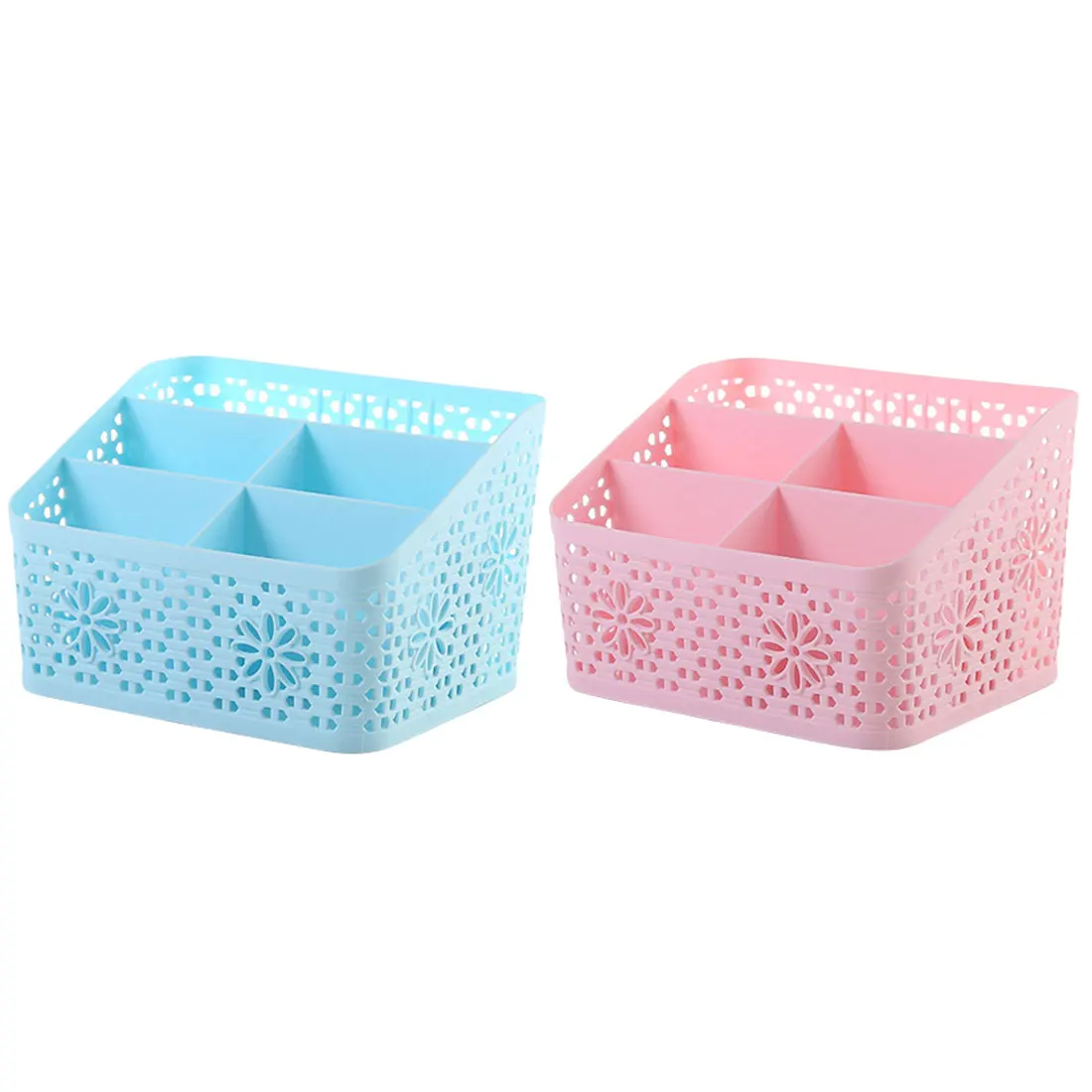 

1Pc Makeup Organizer Storage Box 5 Grid Desk Organizer Cosmetics Plastic Container Cosmetics Skin Care Home Storage Accessories