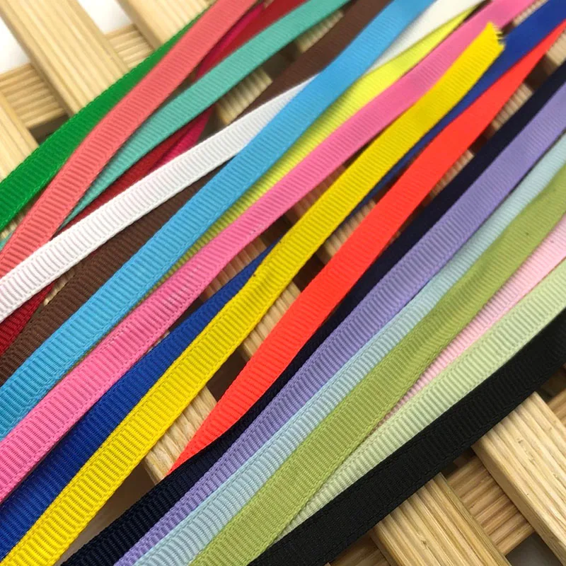 8 ярдов 6 мм Ширина 100% полиэстер сплошной цвет простой Grosgrain ленты | Дом и сад