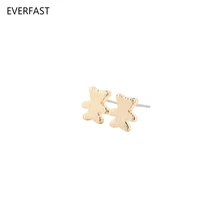 Everfast, 1 пара, милые серьги-шпильки с мишкой, женские, детские, крошечные серьги в виде животных, ювелирные изделия, аксессуары, Прямая