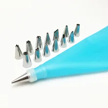 Практичный 16 шт./компл. DIY длина силиконовые мороженое трубы мешок Кондитерские c ake украшения Squeeze Cream c ake Инструменты для выпечки