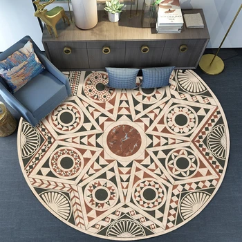 

Morocco Round Carpets For Living Room Area Rugs Geometric Turkey Anti-Skid Carpet Kids Room Home Bedroom Baby Crawling Blanket