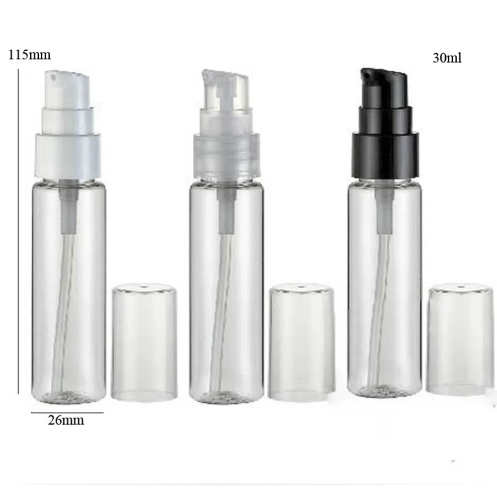 Download 50 x 30ml clear plastic lotion Pump bottle 1oz Transparent pet cream bottle cosmetic packaging ...