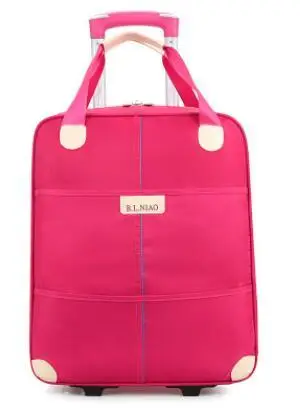 Brand 20" Travel Bag On Wheels Bag Trolley Travel Cabin Luggage Suitcase Bag Nylon Wheeled Bag For Women Travel Duffle