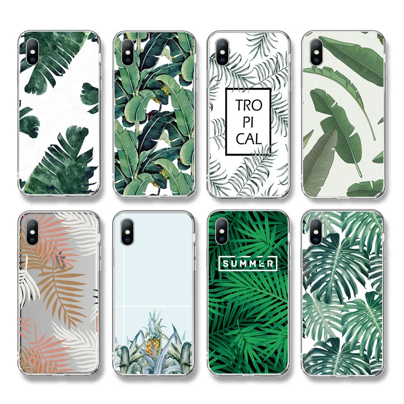 Ottwn Summer Banana Leaf Phone Case For iPhone 11 X 7 8 6 6S Plus XS XR XS Max 5 5s SE Retro Leaves Soft TPU Silicone Back Cover Ottwn Summer Banana Leaf Phone Case For iPhone 11 X 7 8 6 6S Plus XS XR XS Max 5 5s SE Retro Leaves Soft TPU Silicone Back Cover