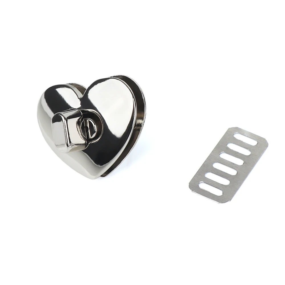 1Pc Love Shape Metal Clasp Turn Lock Twist Lock DIY Handbag Bag Purse Part Accessories