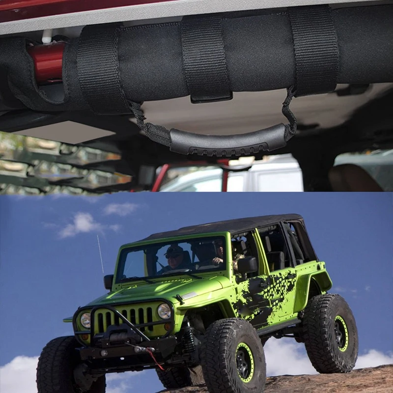 Поручень для выбора Jeep Wrangler, Utv, Quad gear(4-Pack) подходит для 1 1/2-3 дюймовых рулонных баров, сверхмощных ручек, Easy-T
