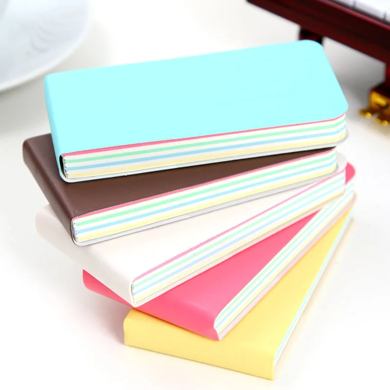 

Cute Mini Smile Notebook Soft Pu Cover Planner Bullet Journal Diary Book Inside Colorful Papers Memo Pad Office School Supplies