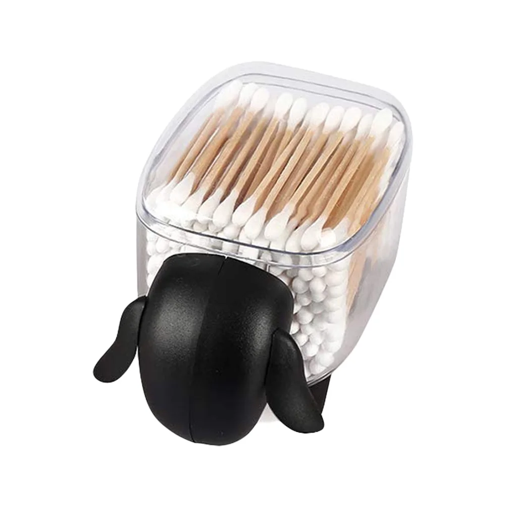 

Creative Mini Plastic Cotton Swab Storage Box Cute Sheep Dust-proof Cosmetic Cotton Storage Box Household Desktop Organizer