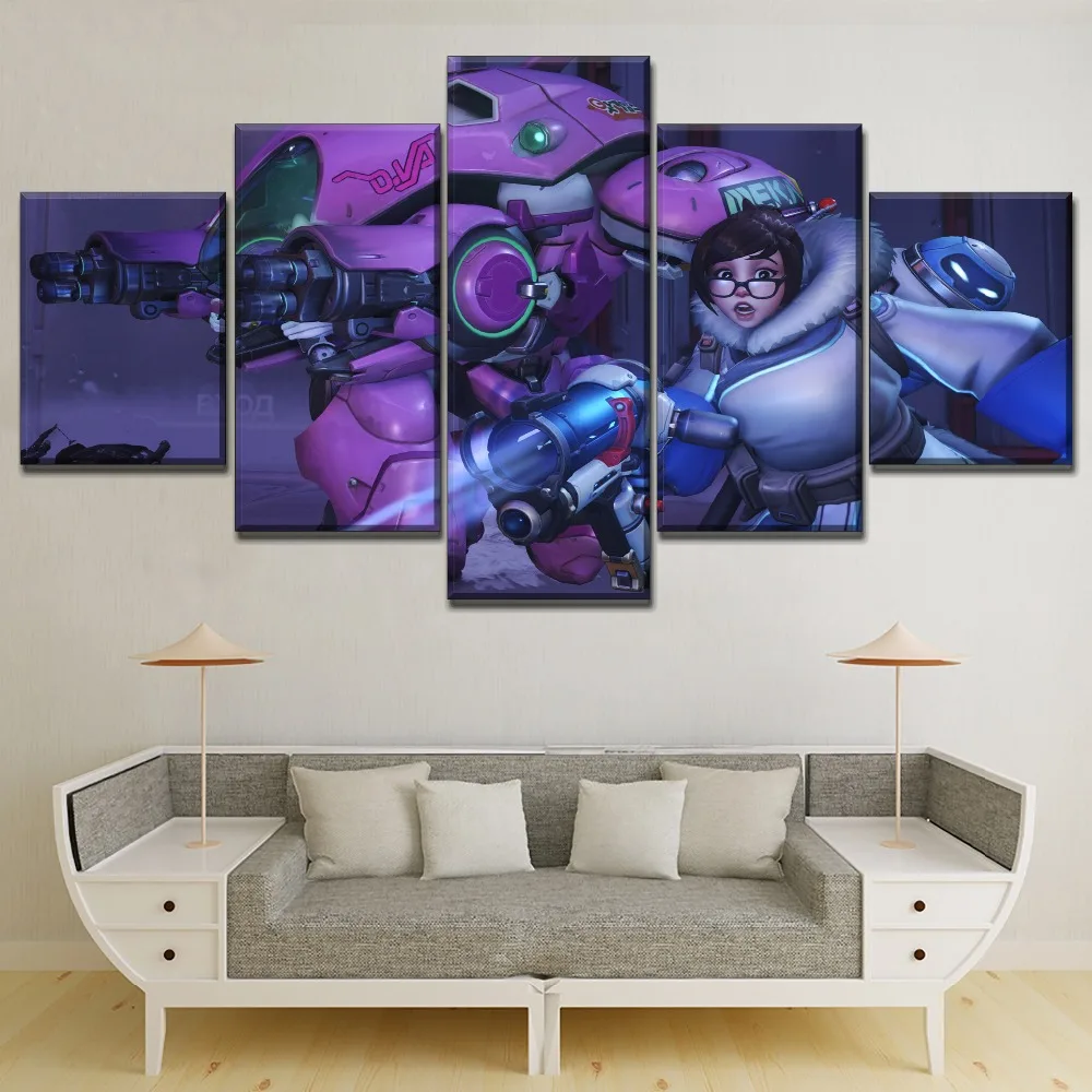 Картина на холсте D.Va And Mei Game Girl современное настенное украшение для дома