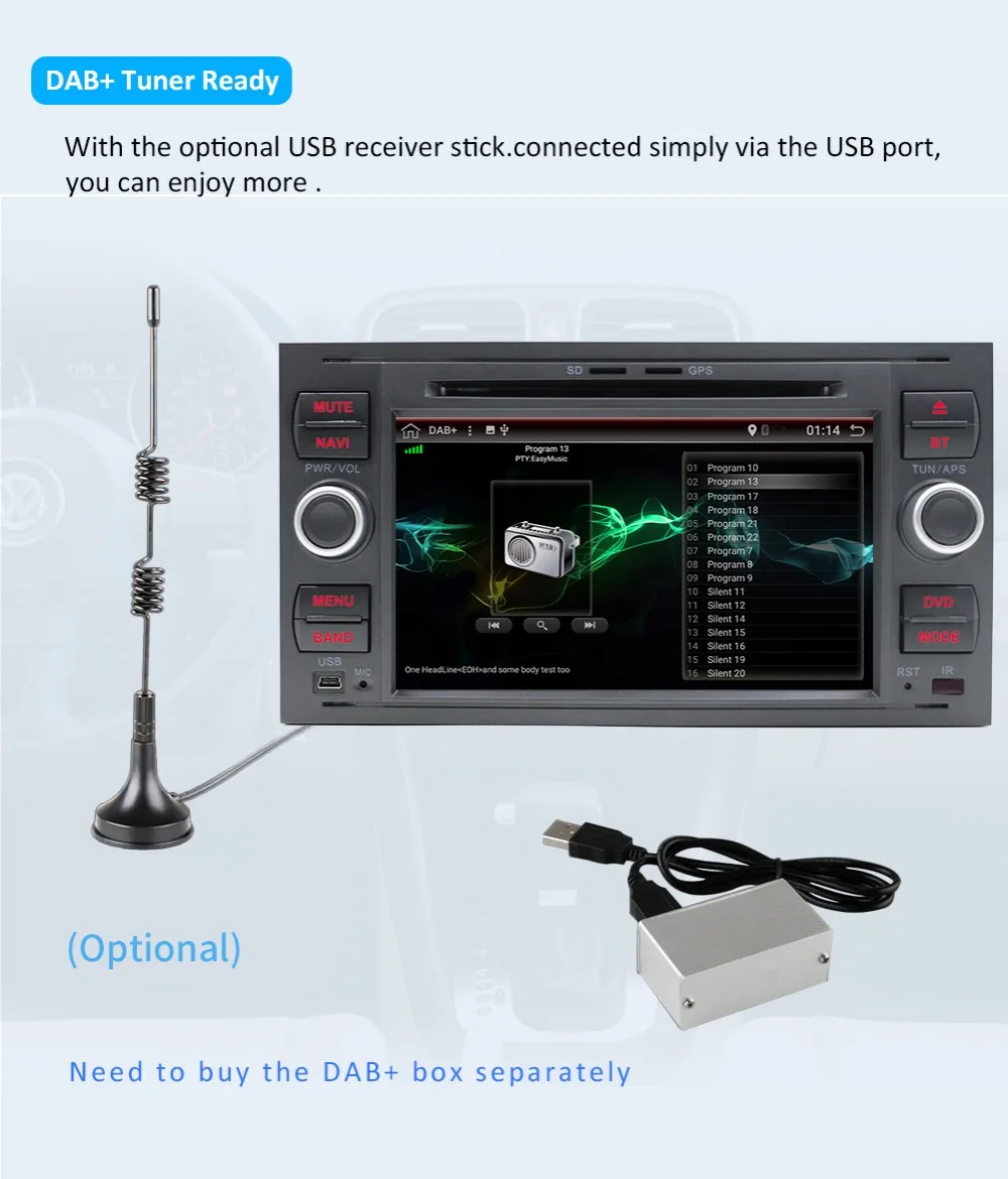 Best Octa Cores 2 din car radio cassette player Android 9.0 For Ford Focus 2 Mondeo S C Max Fiesta Galaxy Connect With Camera,Canbus 22