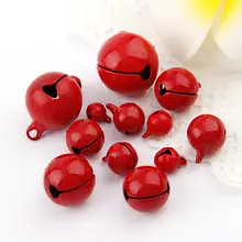 6-20mm vermelho cobre spray laca natal aberto sinos pingente artesanal festa diy artesanato acessórios