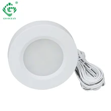 Под светильники кабинета 12V светодиодные кухонные шкафы Освещение Лампы Полка Витрина Круглый Шайба Свет Книжная полка Счетчик Мебель Лампа
