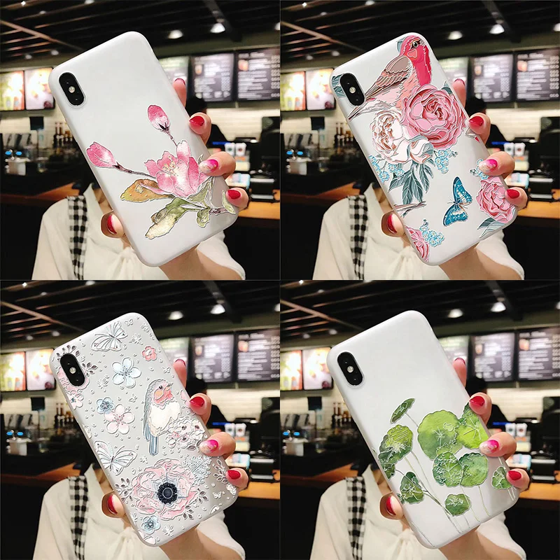 

3D Emboss Flower Cases For Samsung Galaxy J4 J6 Plus 2018 J5 J7 J3 Prime 2016 2017 Case For Samsung Note 8 9 4 M10 M20 Case TPU