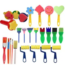 Новое искусство для детского сада, принадлежности для детей, кисть для рисования, губка, ролик, уплотнение