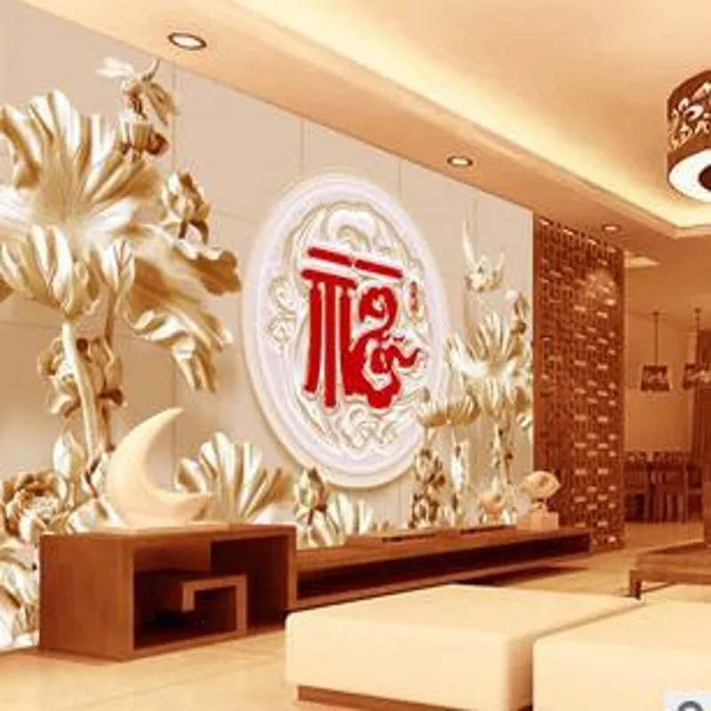 

beibehang 3D stereoscopic lotus seamless backdrop wallpaper living room wallpaper mural manufacturers 3d wall murals wallpaper