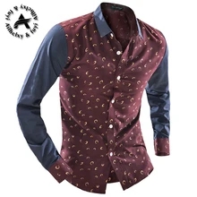 2016 New Casual Men’S Clothing Office Herren Hemden Slim Fit Shirt Fashion Floral Shirts Men Solids Camisa Hombre