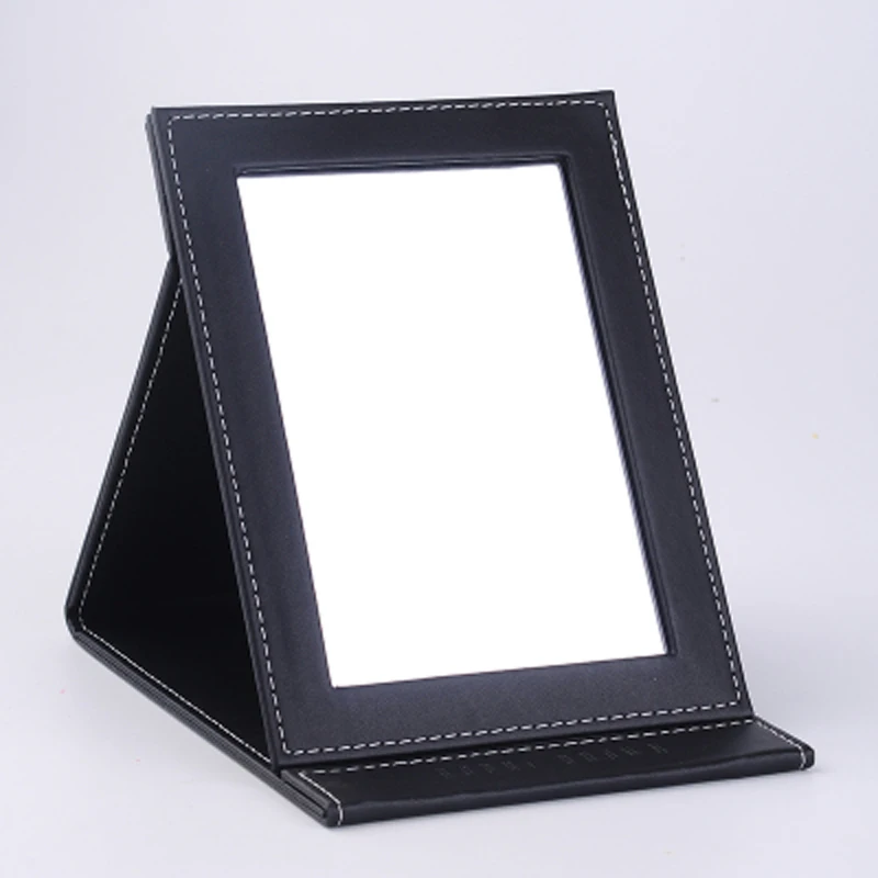 

Fold Portable Makeup Mirror Benchtop Medium and Small PU Leather Vanity Mirror Portable Mirror Without Light