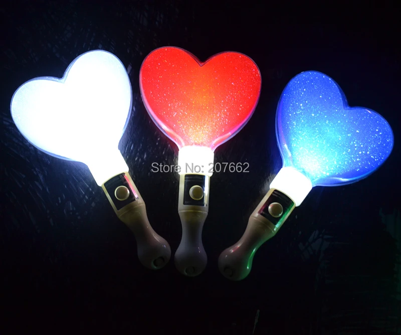 2pcs/lot LED glow heart stick led love stick flash wand light stick