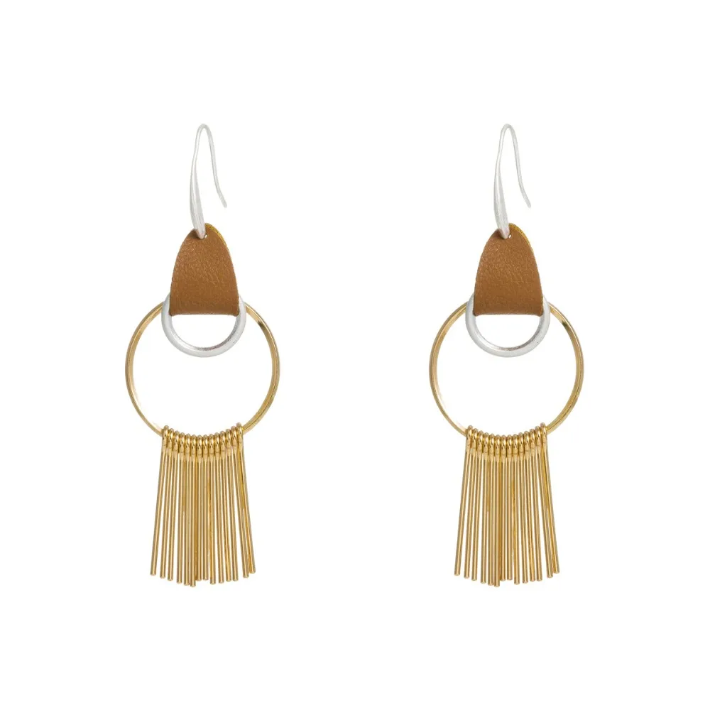 

ZWPON Layered Gold Circle Stick Tassel Earrings 2019 New Geometric Simple Statement Earrings Jewelry Wholesale