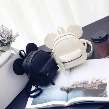 

mini bag travel cute bag with Mickey ears fashion Female leather backpack women small backpacks school men bags for girl