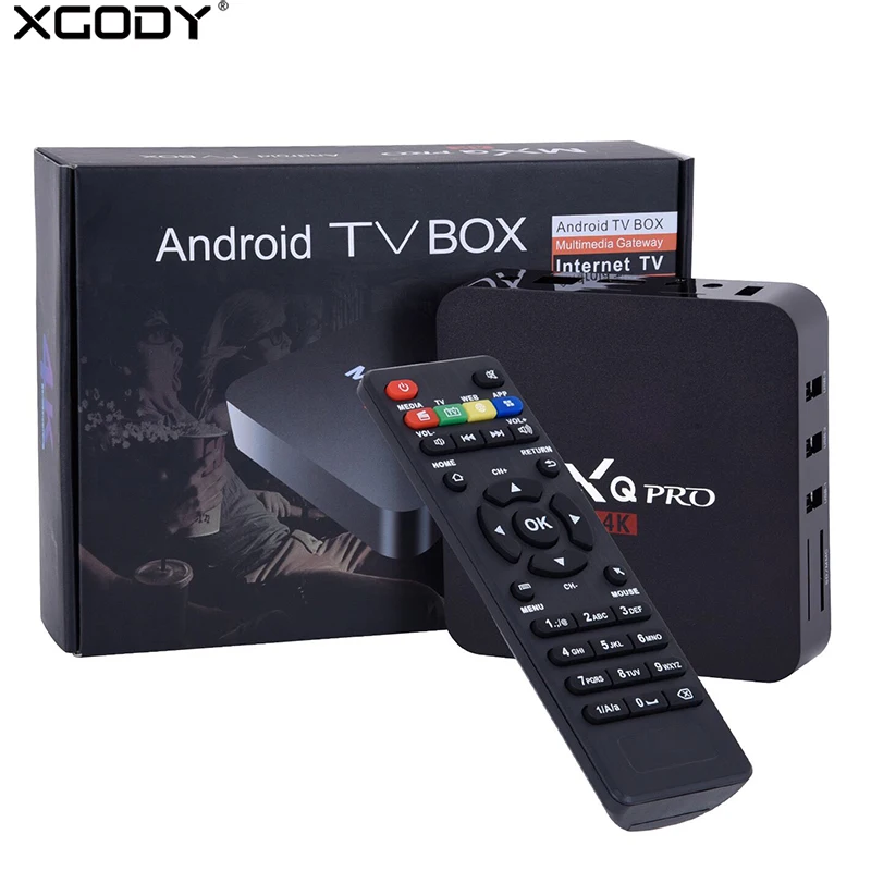 XGODY MX Android 7.1 Smart TV Box Kodi 17.4 Media Player S905W Quad Core 1GB 8GB Wifi HD 4K Internet TV Set-top Box IPTV Box