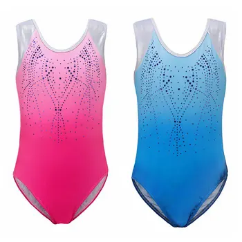 

2019 New High Quality Dance Practice Clothes Children\\'s Ballet Gymnastics Suit Girls Sleeveless Diamond Pattern Body Suit