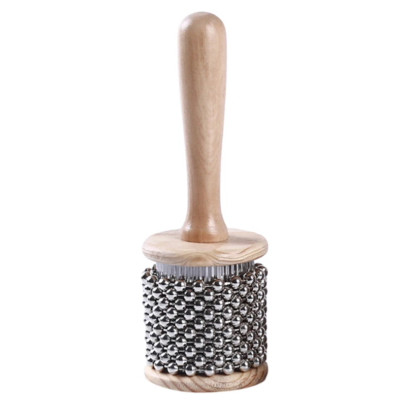 Деревянный Кабаса металлические бисерные цепи и цилиндр Поп ручной шейкер ударный инструмент для класса группа среднего размера