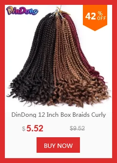 DinDong косы с крючком, косички с синтетическими волосами, 12, 18, 22 дюйма, блонд, коричневый, бордовый цвет волос для черных женщин