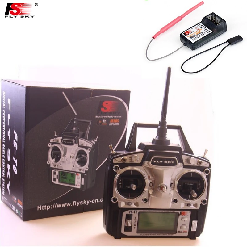 1pcs Original Flysky FS-T6 FS T6 6ch 2.4g w/ LCD Screen Transmitter + FS R6B Receiver RC Quadcopter Helicopter With LED Screen fs v21rp original