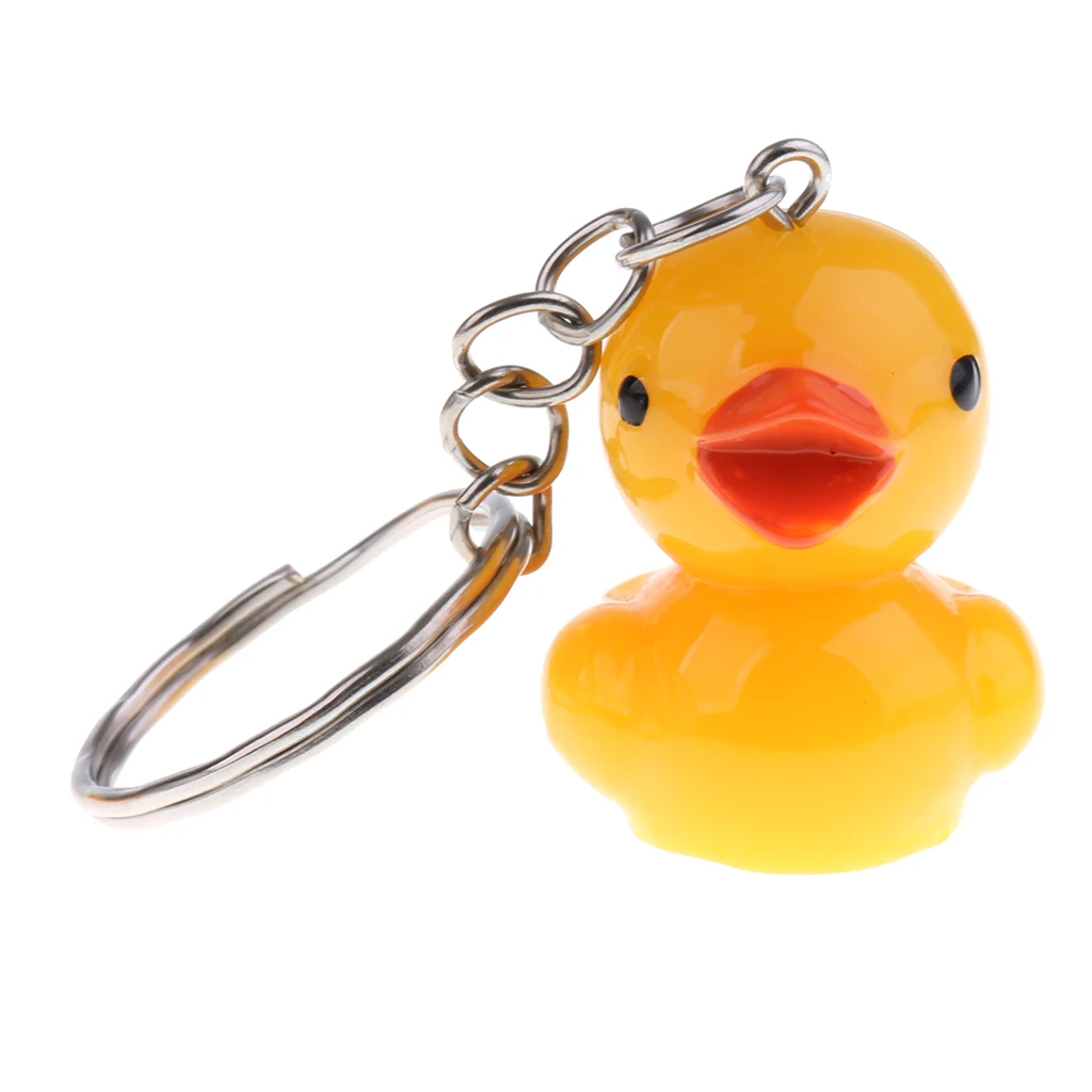 12 Pcs Key Chains Simulation Cute Yellow Duck Doll Figures Keychain Keyring Pendant Toy Gift Collectibles Keychain DIY Making