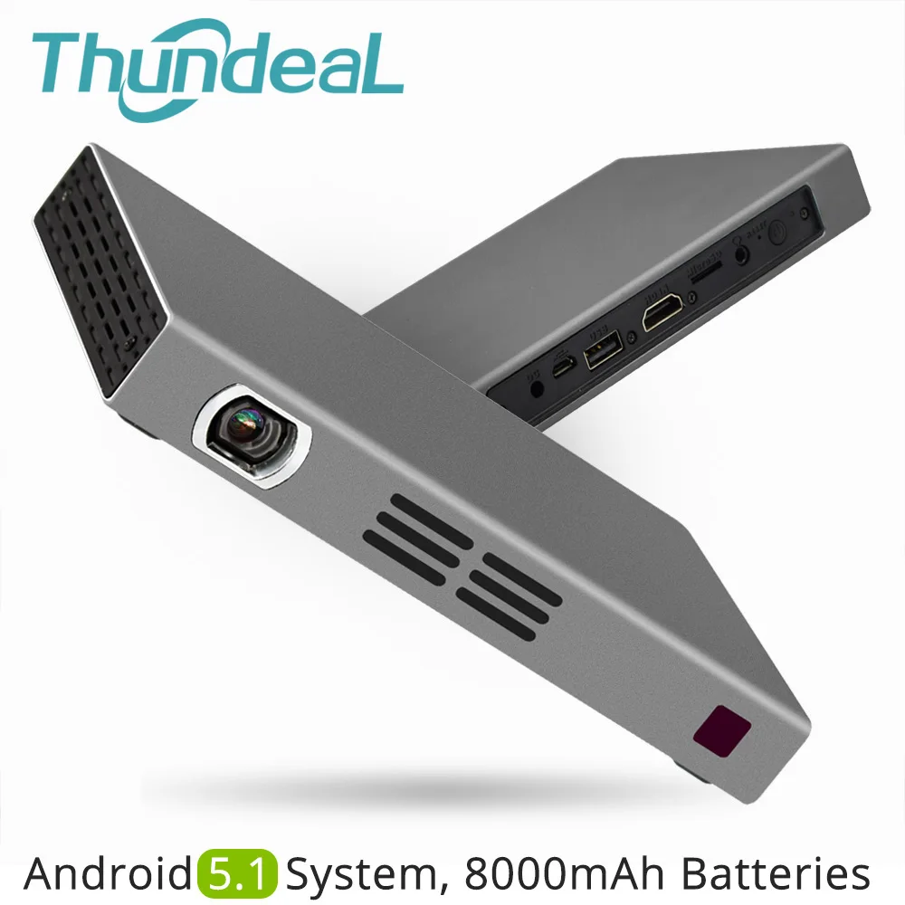 ThundeaL T16 DLP проектор 280 ANSI Android WIFI Bluetooth Батарея портативная игровая приставка в