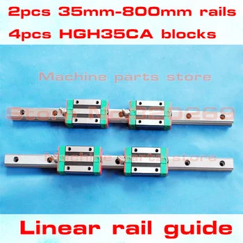 

2pcs HGR35 Linear Guide Rail Length 800mm with 4pcs Blocks HGH35CA carriages