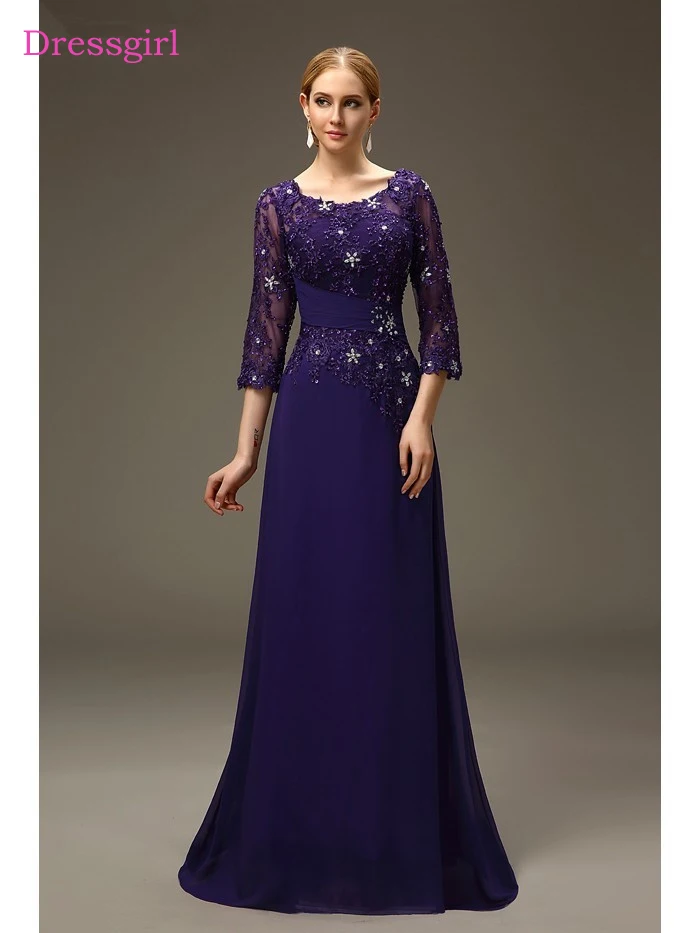plus tamaño 2019 vestidos para la madre de la novia vestido 3/4