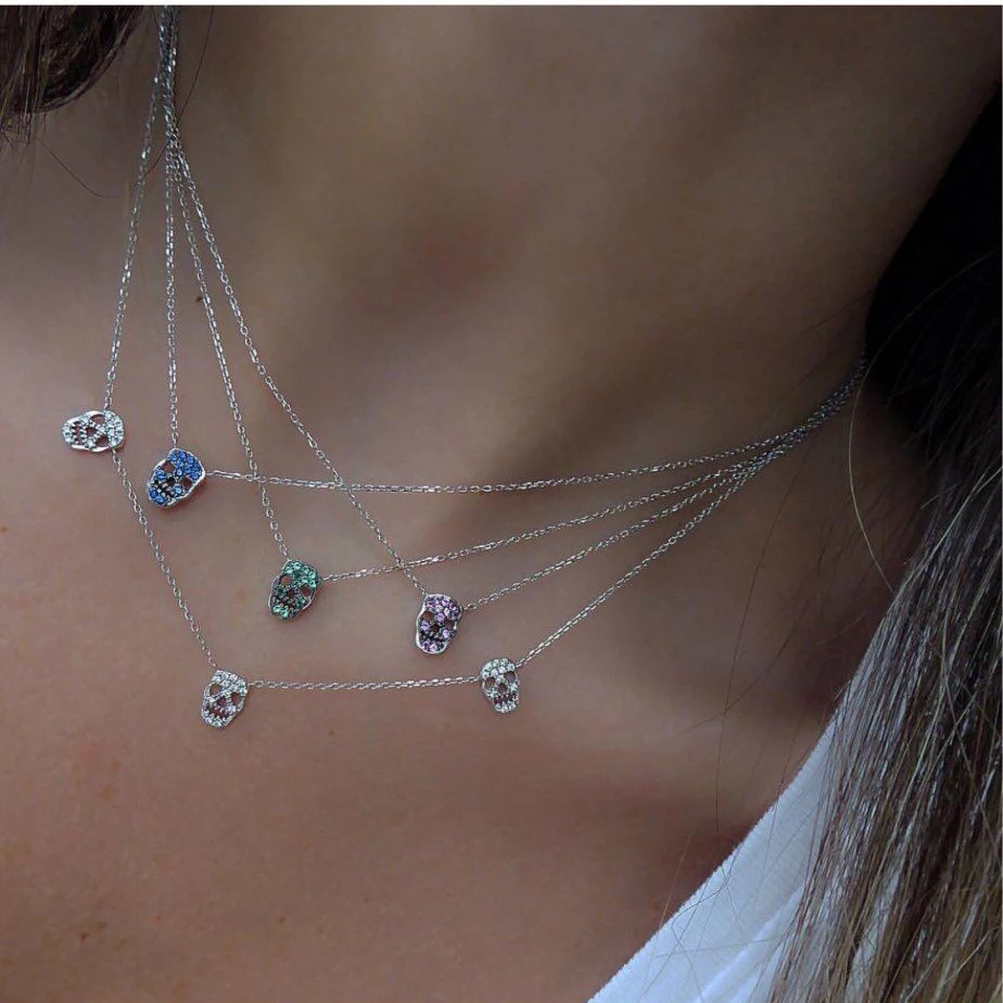 silver necklace 41+5cm Y (13)