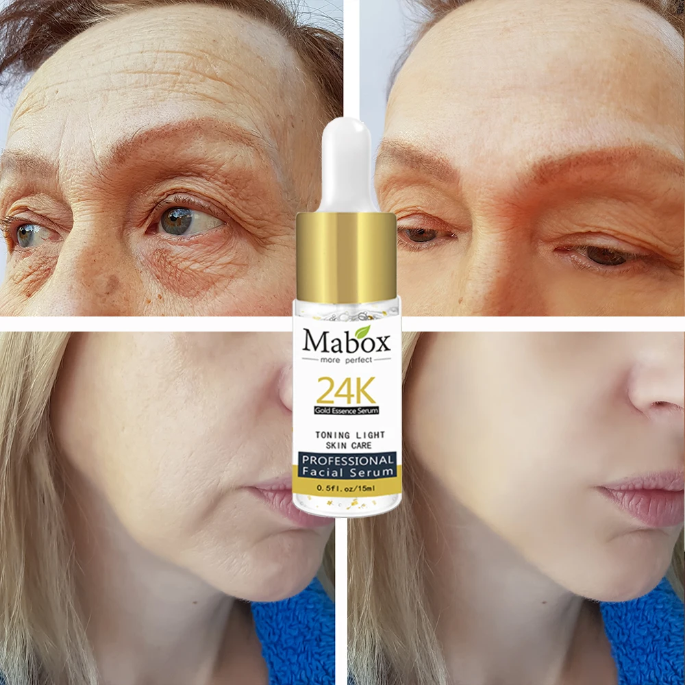 Mabox Retinol Сыворотка для лица + шесть пептидов Сыворотка для лица 24 К к золото Гиалуроновая кислота увлажняющая уход за кожей отбеливание AntiAnging