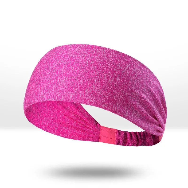 Карамельный цвет Для мужчин Для женщин впитывает пот повязка на голову для йоги спорта бега Фитнес головная повязка, аксессуары для волос, унисекс, обруч для волос для спорта - Цвет: Rose red