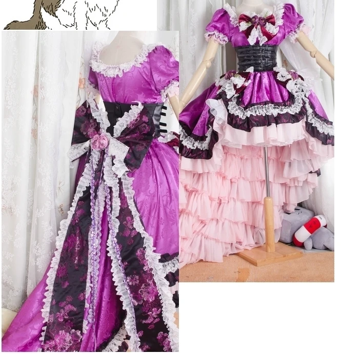 Высококачественный костюм Yakumo Yukari для косплея TouHou Project фиолетовое платье на