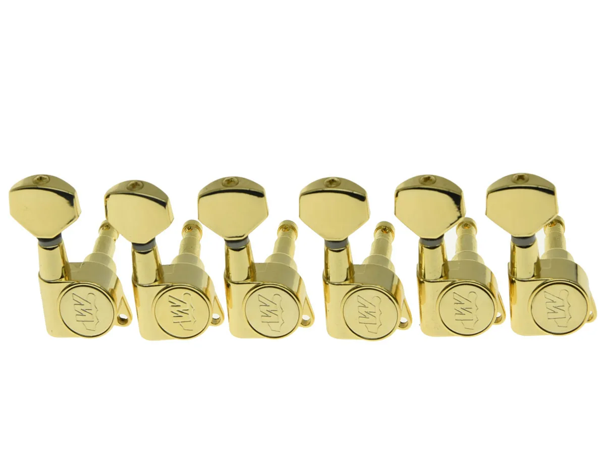 

Wilkinson 6 Inline Gold E-Z LOK Guitar Tuning Keys Machine Heads Tuning Pegs for Strat Tele