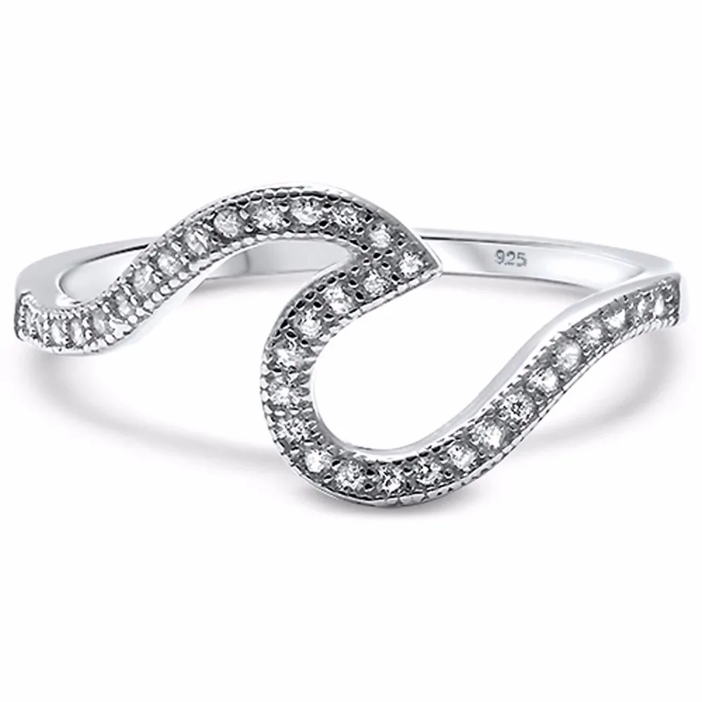 Bamos Новое поступление волнистые кольца синий/белый/черный кольцо с камнем 925 Серебряное заполненное палец кольцо для женщин обручальные кольца ювелирные изделия