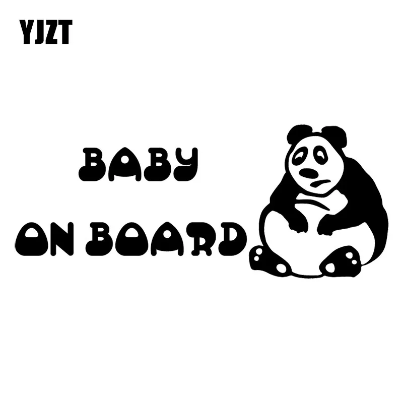 YJZT 16.4X6.7CM Fat Panda BABY ON BOARD Fashion Cartoon Car Sticker Rear Windshield Decoration Decal C25-0282 | Автомобили и