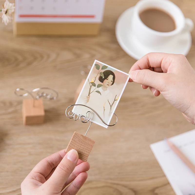 

Wooden Note Folder Office Card Holder Message Note Folder Desktop Card Photo Folder Photo Frame Home Children Bedroom Decoration